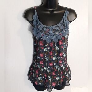 Papaya navy blue floral tank top